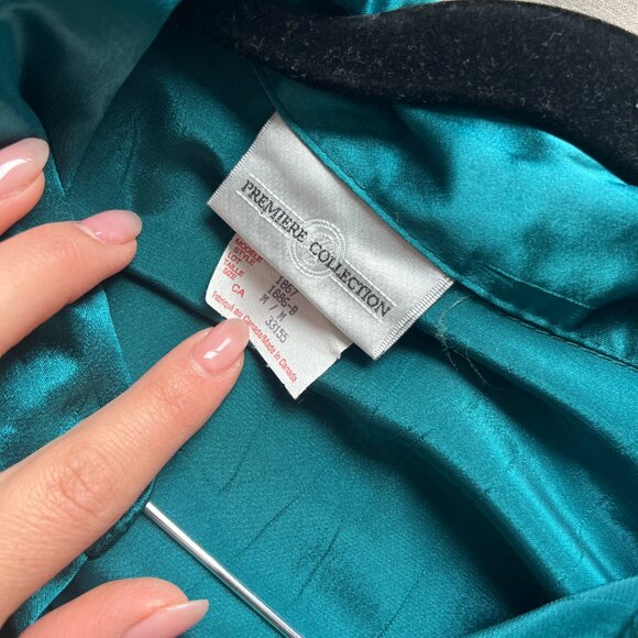 Vintage Teal Button Down Shirt Blouse - Picture 3 of 4